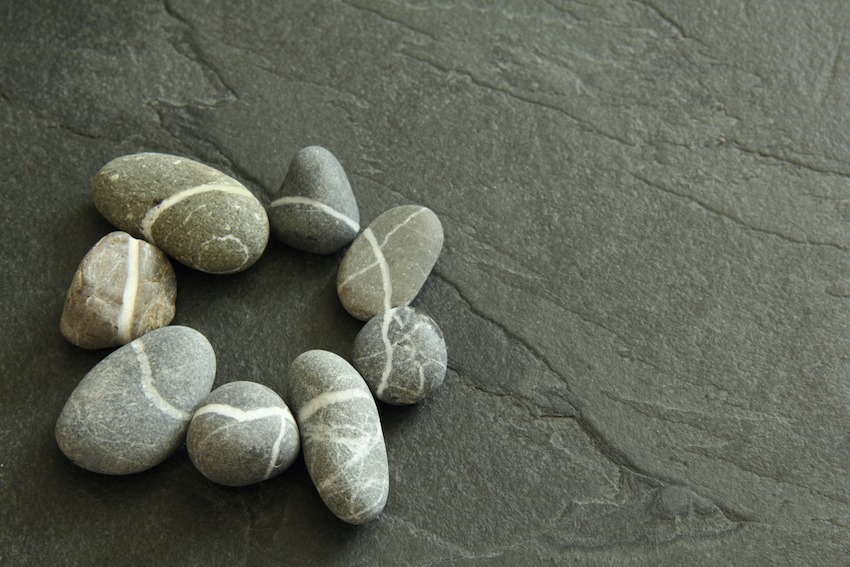 Stones in a circle.